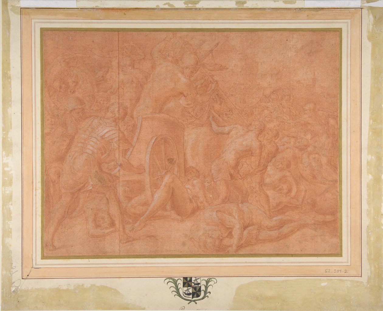 أوليسيس ورفاقه يقاتلون Cicones أمام مدينة إسماروس ، دراسة ... ، 1555-60. بواسطة فرانشيسكو بريماتيكيو