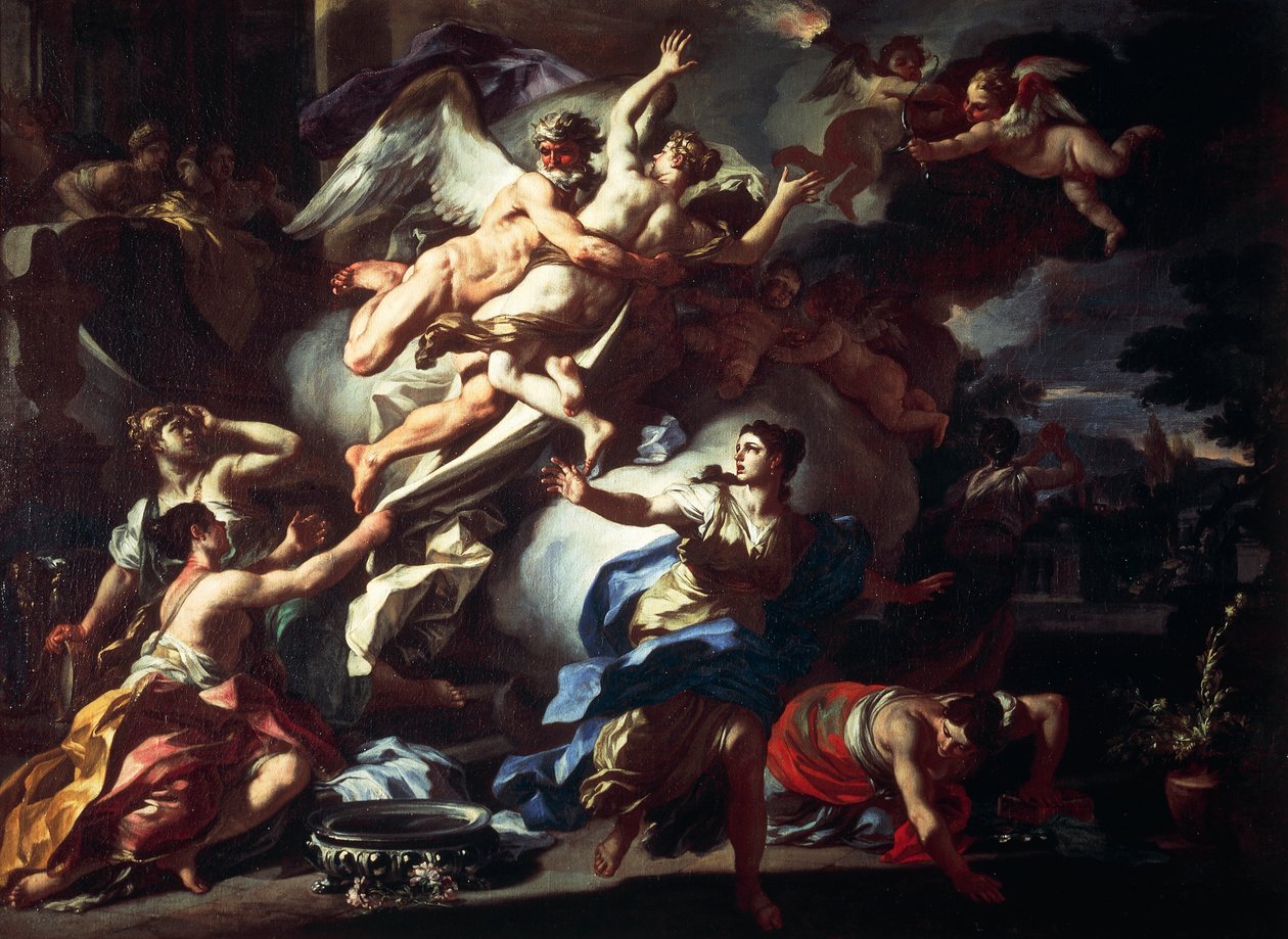 بوريس يغتصب أوريثيا ، بقلم فرانشيسكو سوليمينا (1657-1747) ، زيت على قماش ، 99 × 135 سم. بواسطة فرانشيسكو سوليمينا
