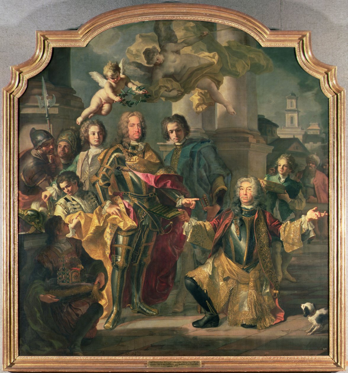 جونديكر كونت ألثان يسلم الإمبراطور تشارلز السادس (تشارلز الثالث من المجر) (1685-1740) جرد مجموعة الصور الإمبراطورية في ستالبورج (1685-1740) رؤساء الإمبراطور بواسطة فرانشيسكو سوليمينا