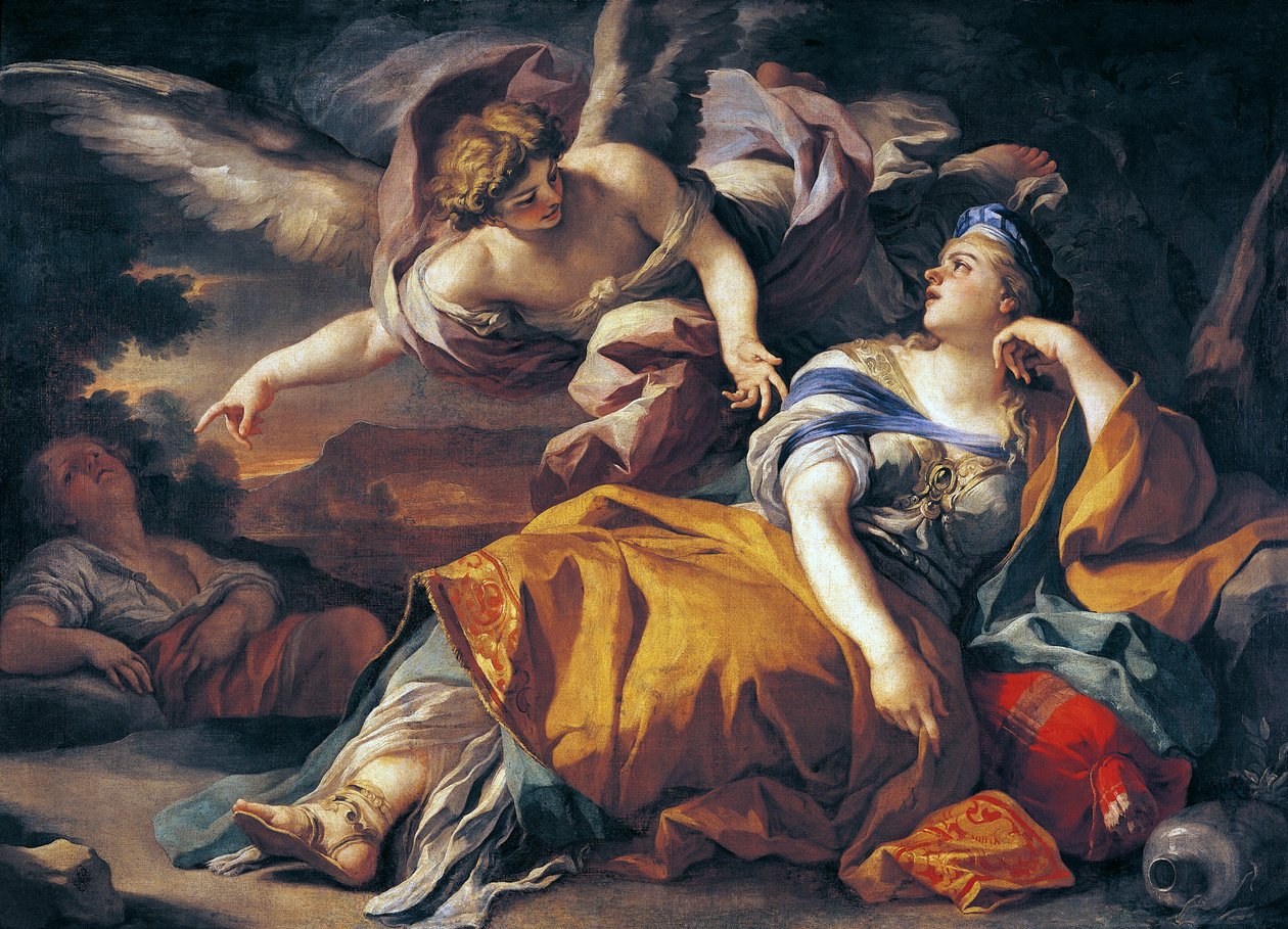 Hagar and the Angel, by Francesco Solimena (1657-1747), oil on canvas بواسطة فرانشيسكو سوليمينا