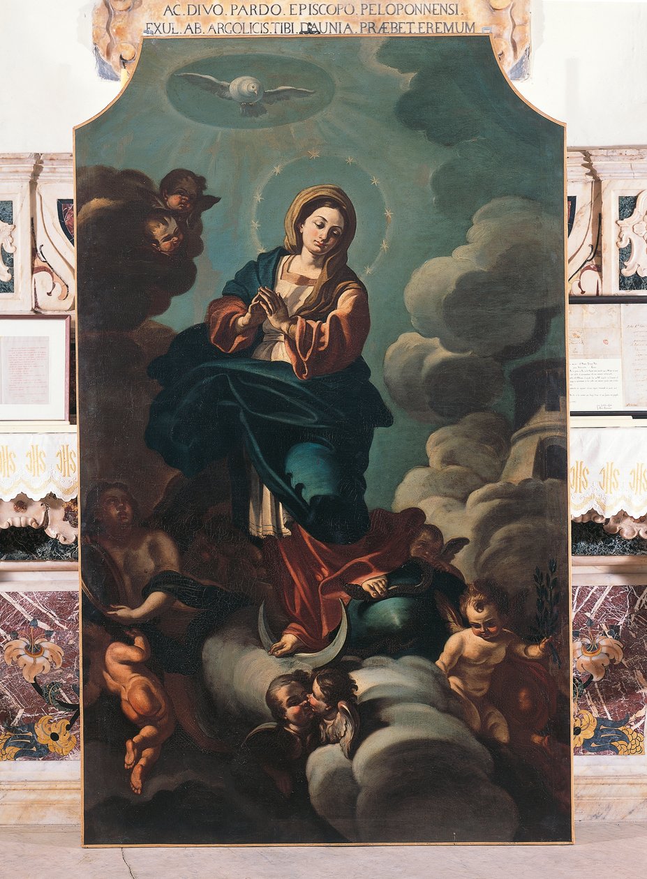 Immaculate Conception, painting on canvas attributed to Francesco Solimena (1657-1747), Cathedral of San Pardo, Larino, Molise, Italy بواسطة فرانشيسكو سوليمينا