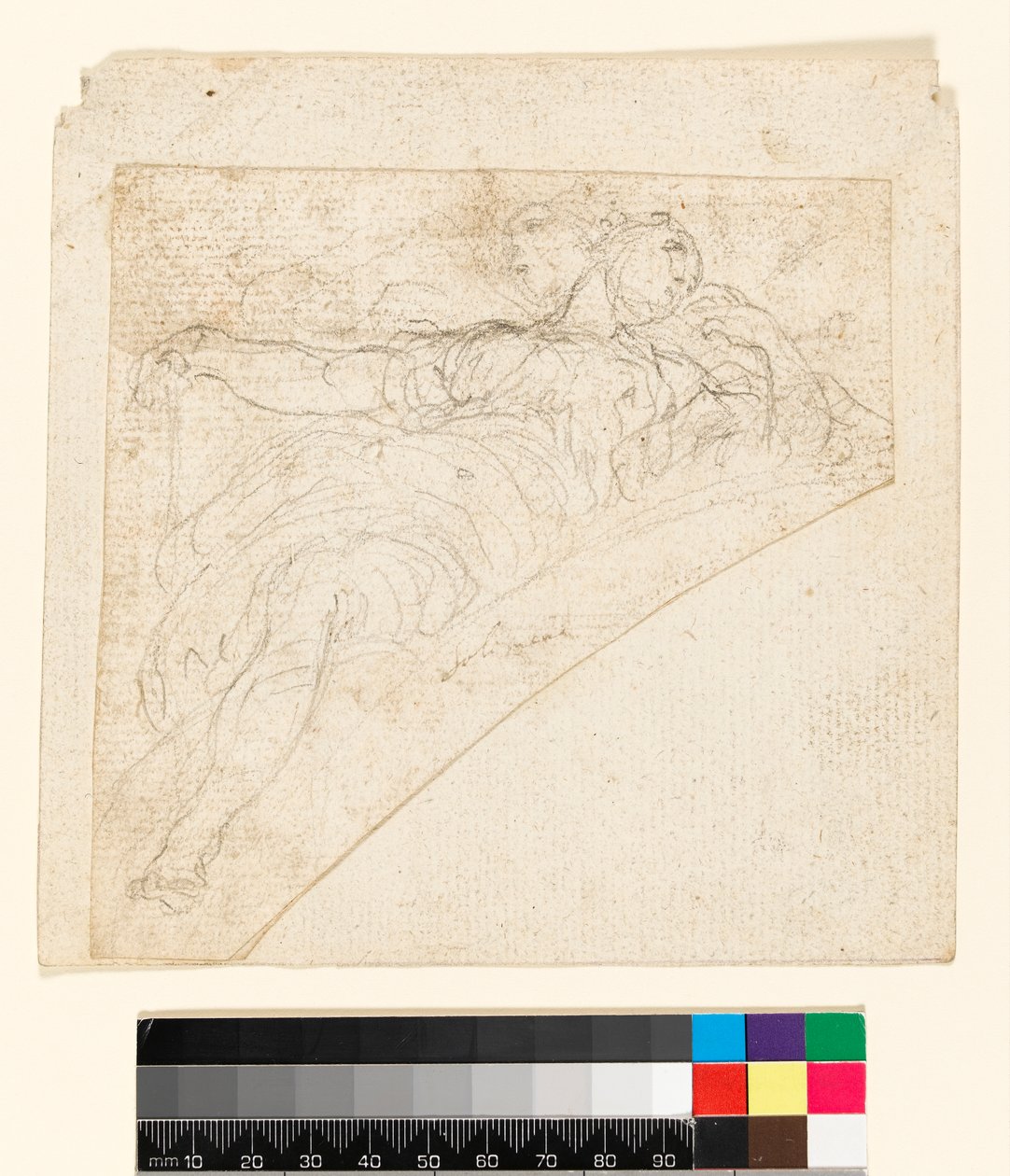 Recto: دراسة لشخصية في سباندريل. فيرسو: رسم على ظهر الورقة قبل 1747 بواسطة فرانشيسكو سوليمينا