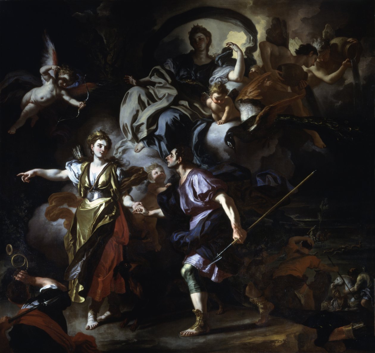 الصيد الملكي لديدو وأينيس ، حوالي 1712-14 بواسطة فرانشيسكو سوليمينا