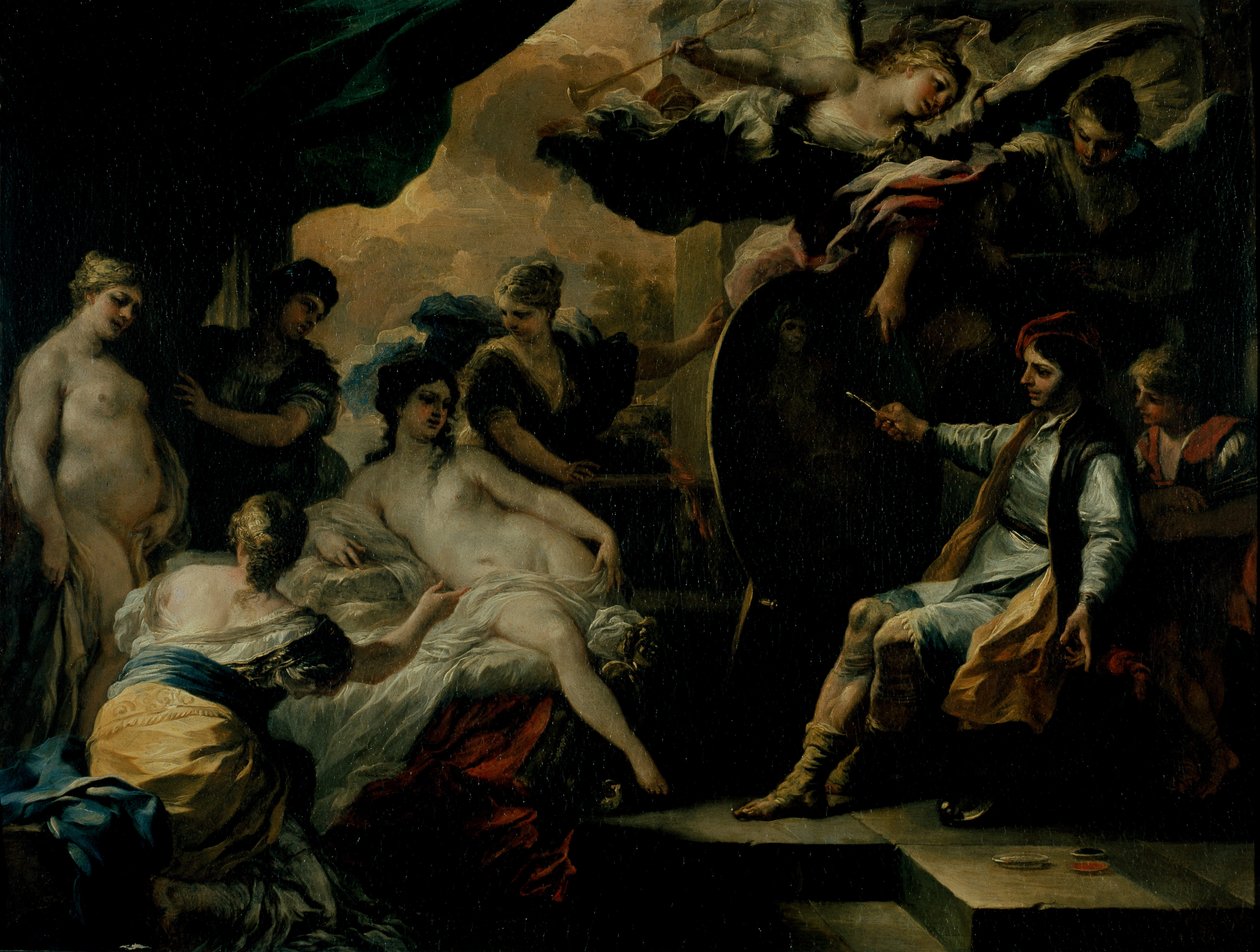 Zeuxis and the Maidens of Croton (oil on copper) بواسطة فرانشيسكو سوليمينا
