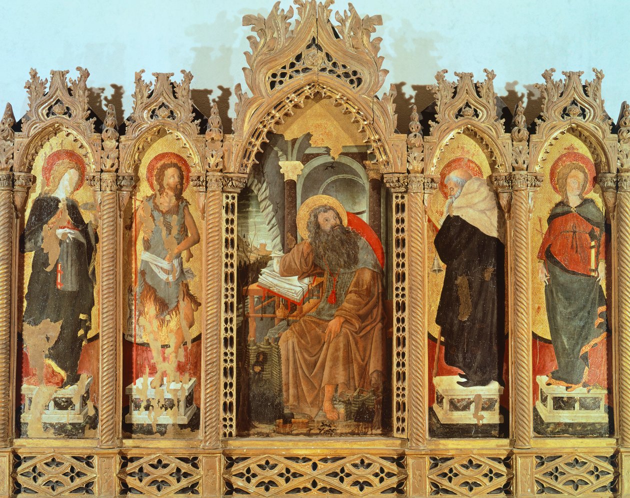 Lazara Polyptych ، ca 1452 ، بواسطة Francesco Squarcione (1397-1468) ، تمبرا على لوح بواسطة فرانشيسكو سكوارسيون