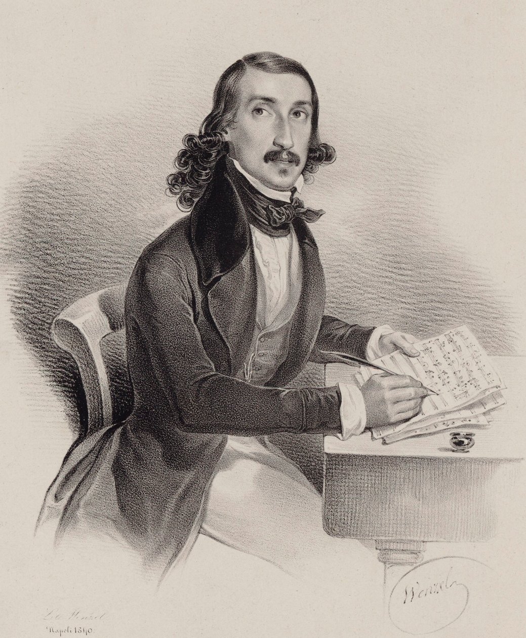 صورة للمغني والملحن جياسينتو ماراس 1810-1883 ، 1840. بواسطة فرانشيسكو وينزل