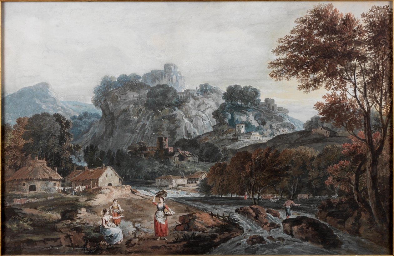 منظر طبيعي ، حوالي 1760-1770 (ألوان مائية على ورق) بواسطة فرانشيسكو زوكاريلي