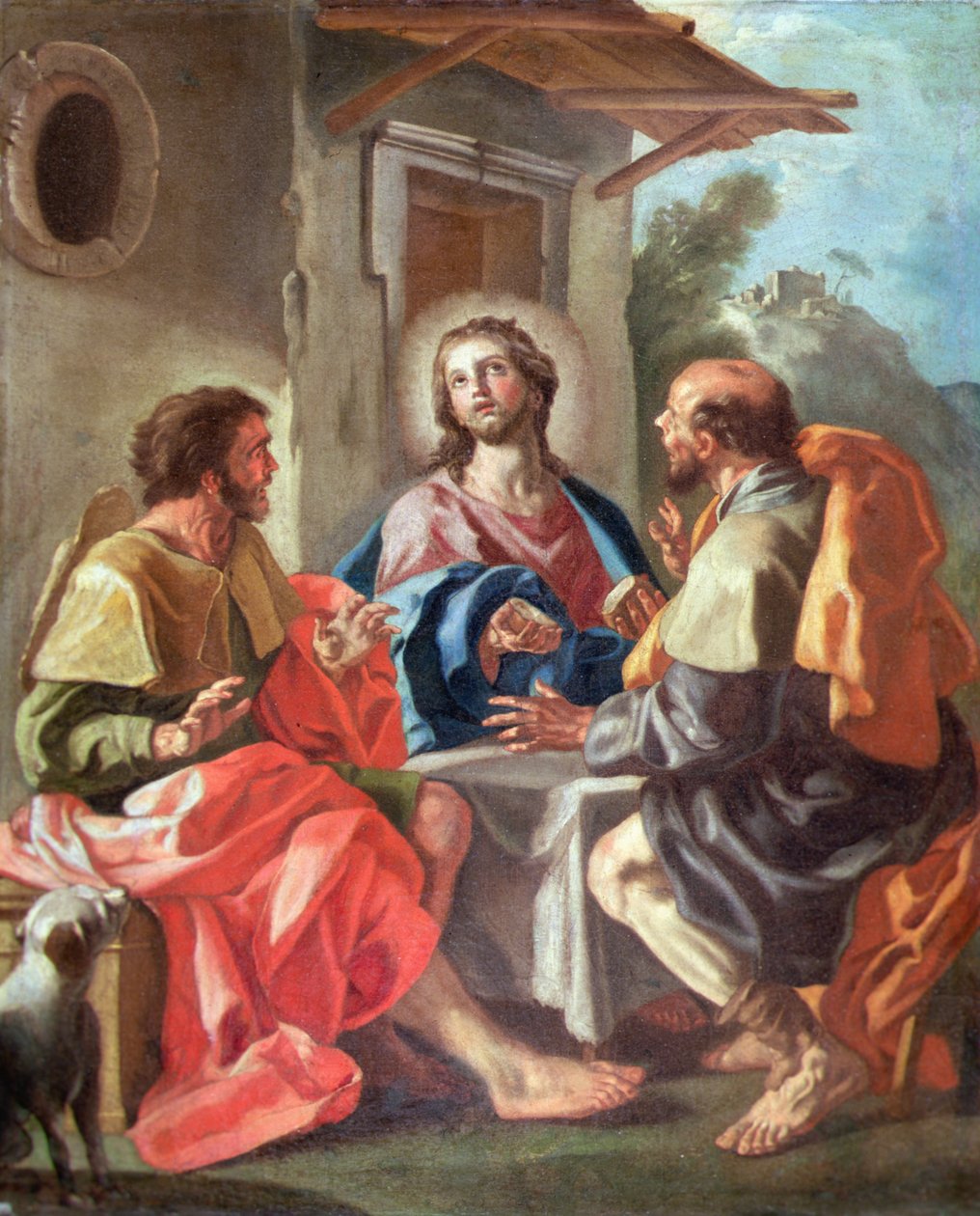 العشاء في عمواس (زيت على قماش) بواسطة Francesco de (Attr. To) Mura