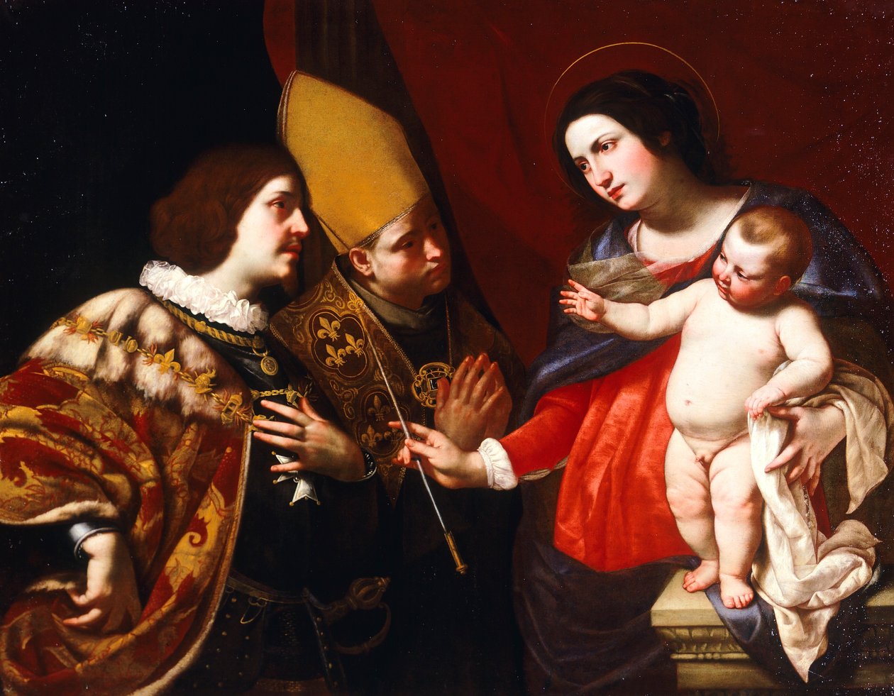 Lady gives sceptre of command to Duke of Guise (oil on canvas) بواسطة فرانشيسكو دي (حوالي 1600 54) روزا