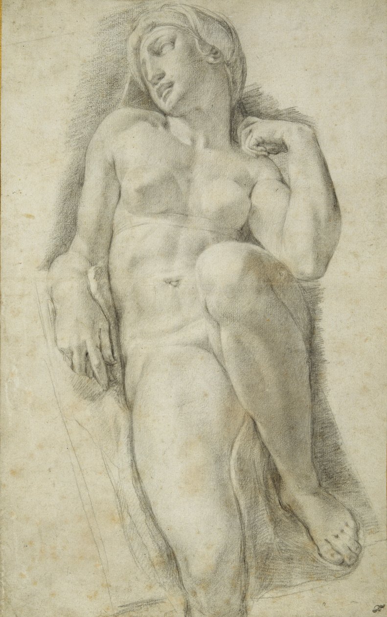 Aurora, after Michelangelo Buonarroti (black chalk on white paper) بواسطة فرانشيسكو دي روسي سالفياتي سيتشينو