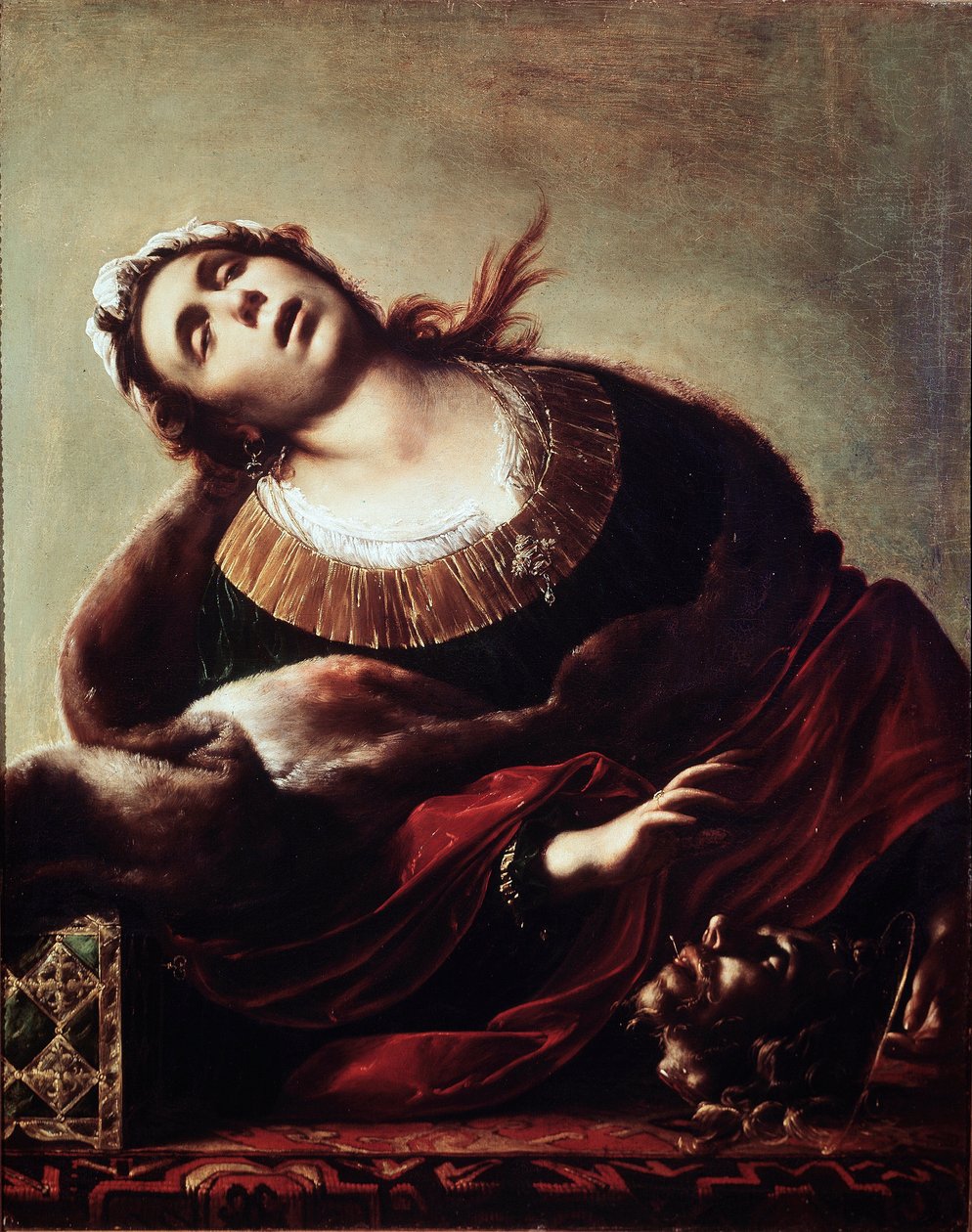 Herodiade with the head of John the Baptist Salome handed the head of Saint John the Baptist to his mother Herodiade, represented in ecstasy. Painting by Francesco Cairo (1607-1665) 17th century Pinacoteca civica, Vicenza بواسطة فرانشيسكو ديل كايرو