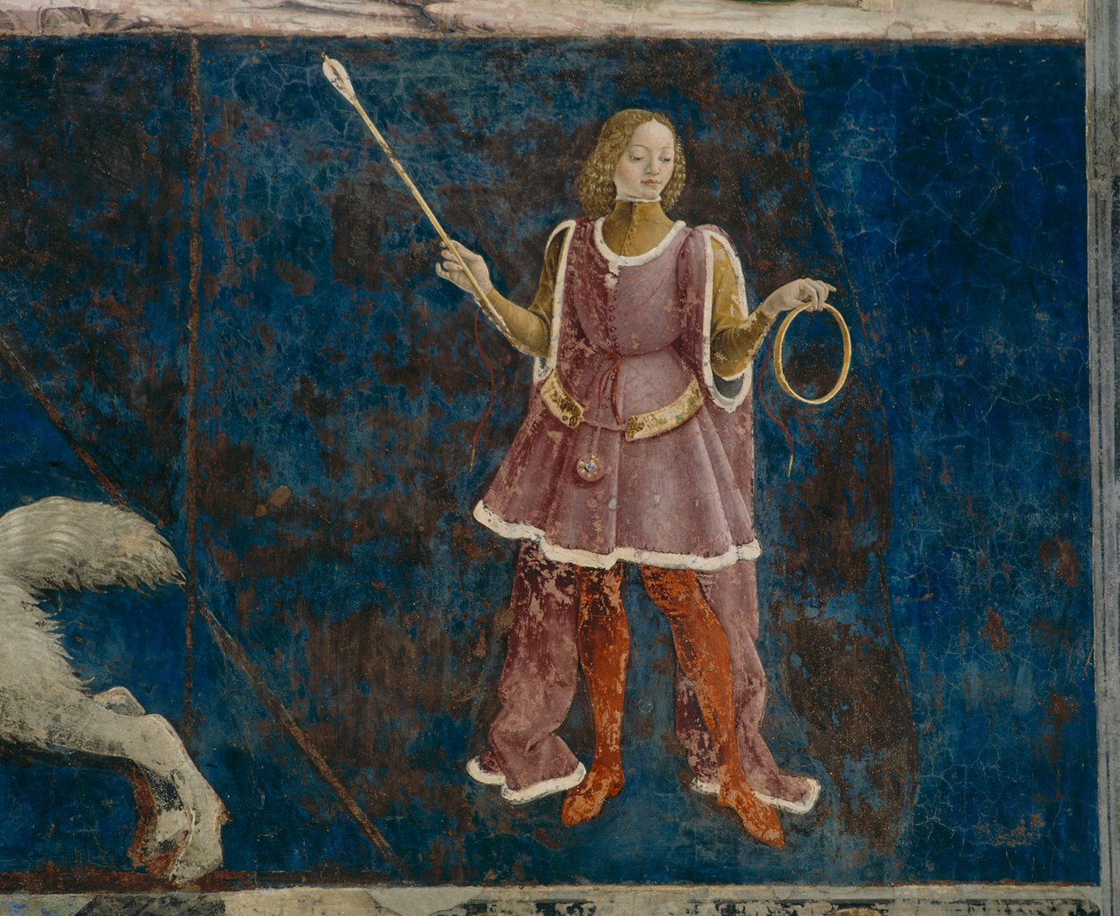 أحد الصالحين الثلاثة الذين يشرفون على شهر مارس ، Il Salone dei Mesi ، 1470-99 بواسطة فرانشيسكو ديل كوسا