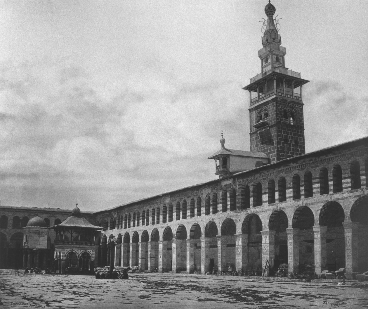 المنظر الخارجي ، الجامع الأموي ، دمشق ، سوريا ، 1862 (انظر أيضًا 345702) بواسطة فرانسيس بيدفورد