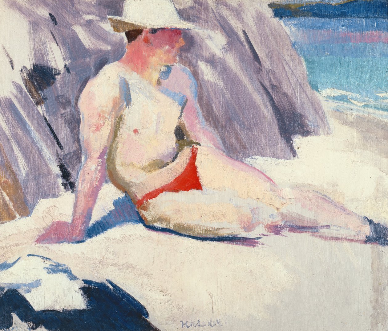 Sunbather on the Beach، Iona، 1928 بواسطة فرانسيس كامبل بويلو كاديل