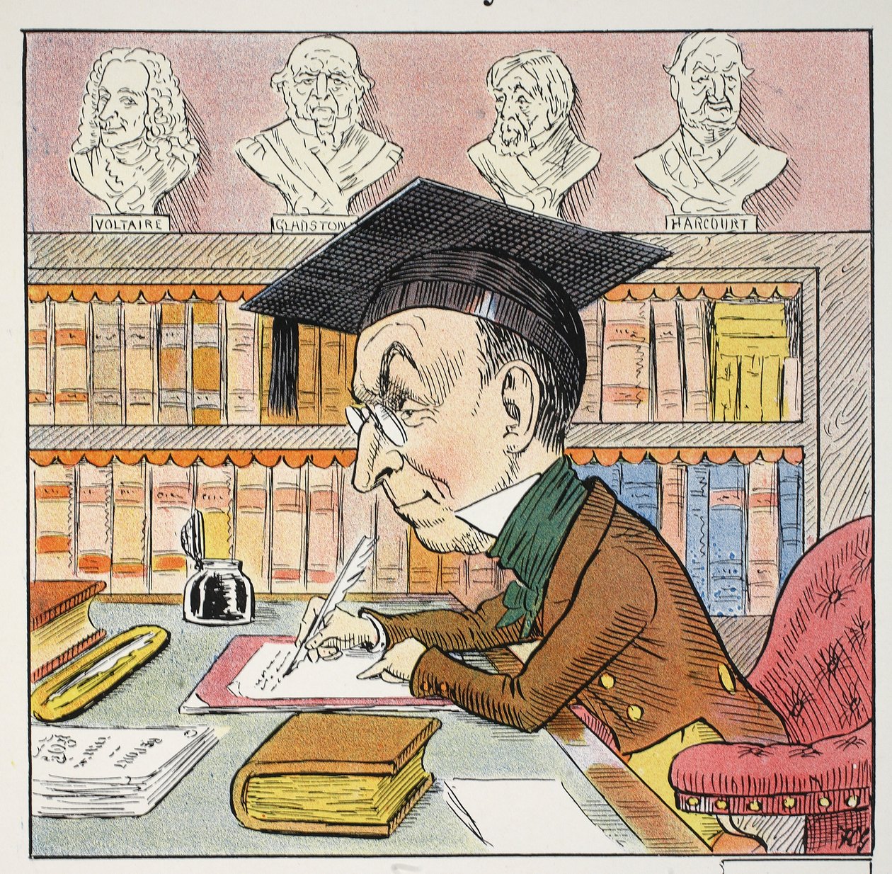 ال M Pyrean ، رسم توضيحي من الأبجدية Struwwelpeter ، الآية التي كتبها Harold Begbie (1871–1929) بواسطة فرانسيس كاروثرز جولد