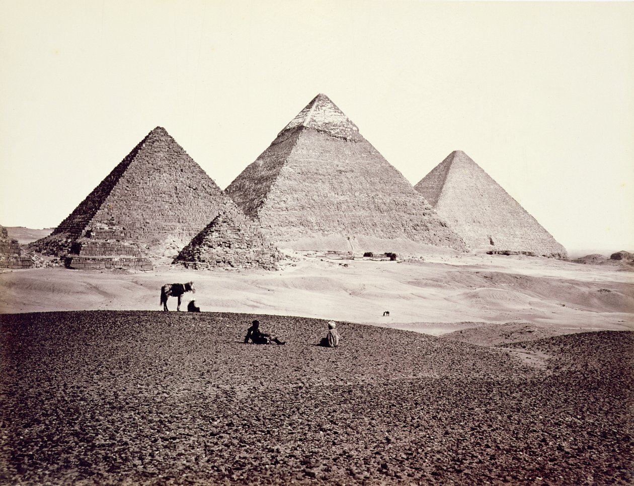أهرامات الجيزة ، من الجنوب الغربي ، 1858 بواسطة فرانسيس فريث