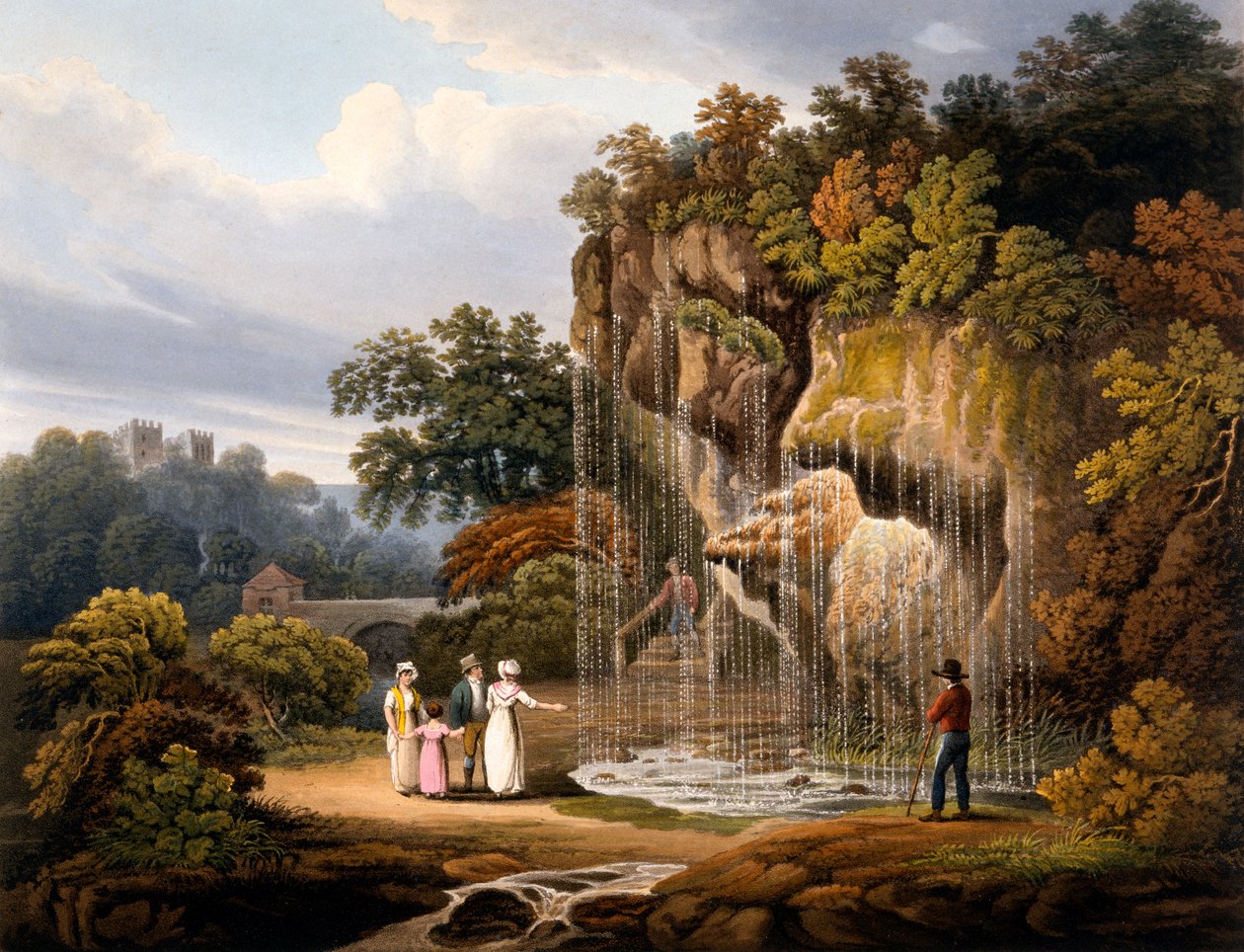 أرقام من شلال ، 1825 (ألوان مائية يدوية) بواسطة فرانسيس نيكلسون