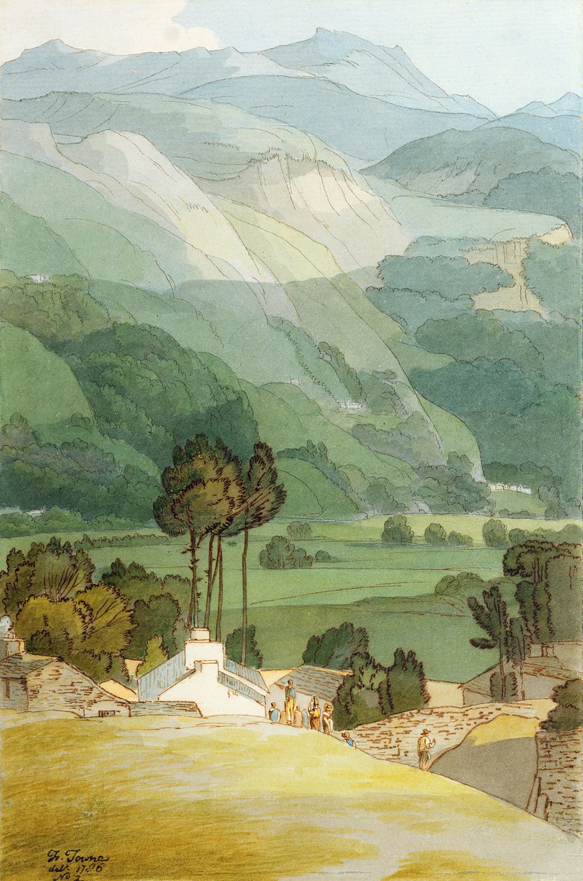 Ambleside ، 1786 (مرحاض بالقلم والحبر فوق الجرافيت على ورق مدرج) بواسطة فرانسيس تاون