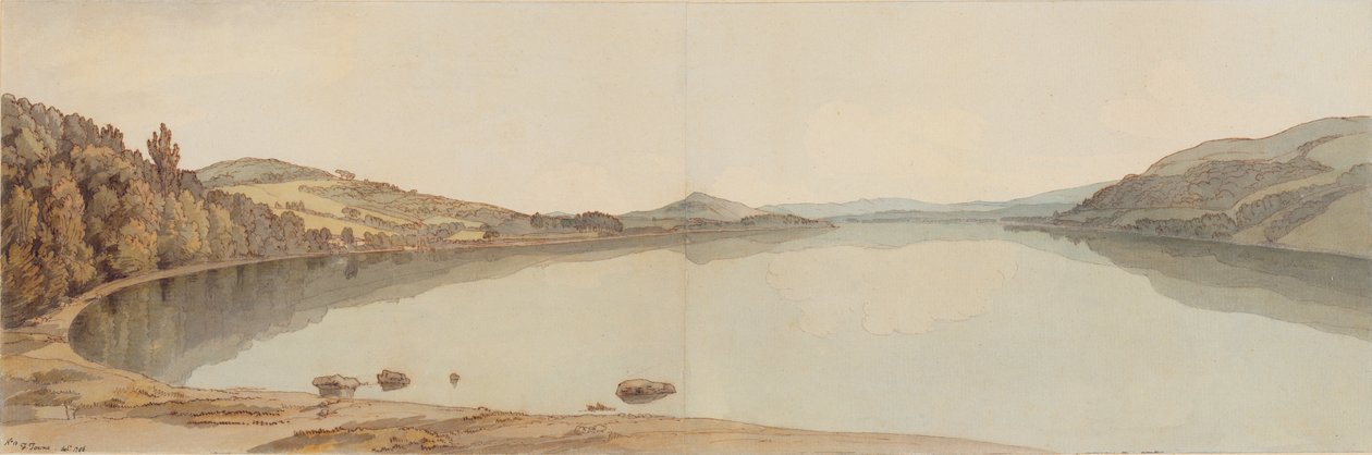 بحيرة ويندرمير ، 1786 (مرحاض مع قلم وحبر على ورق) بواسطة فرانسيس تاون