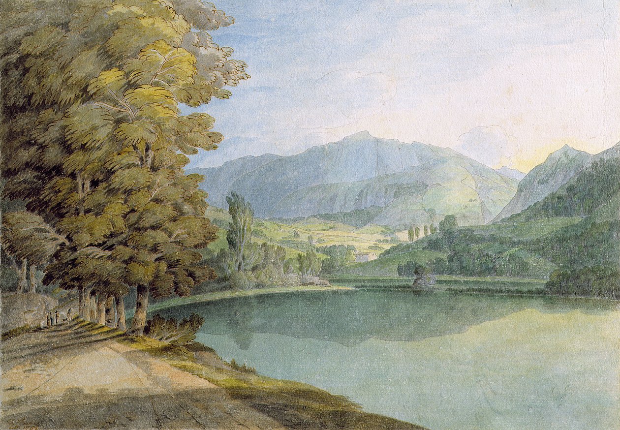 Rydal Water (قلم وحبر مع مرحاض على ورق) بواسطة فرانسيس تاون