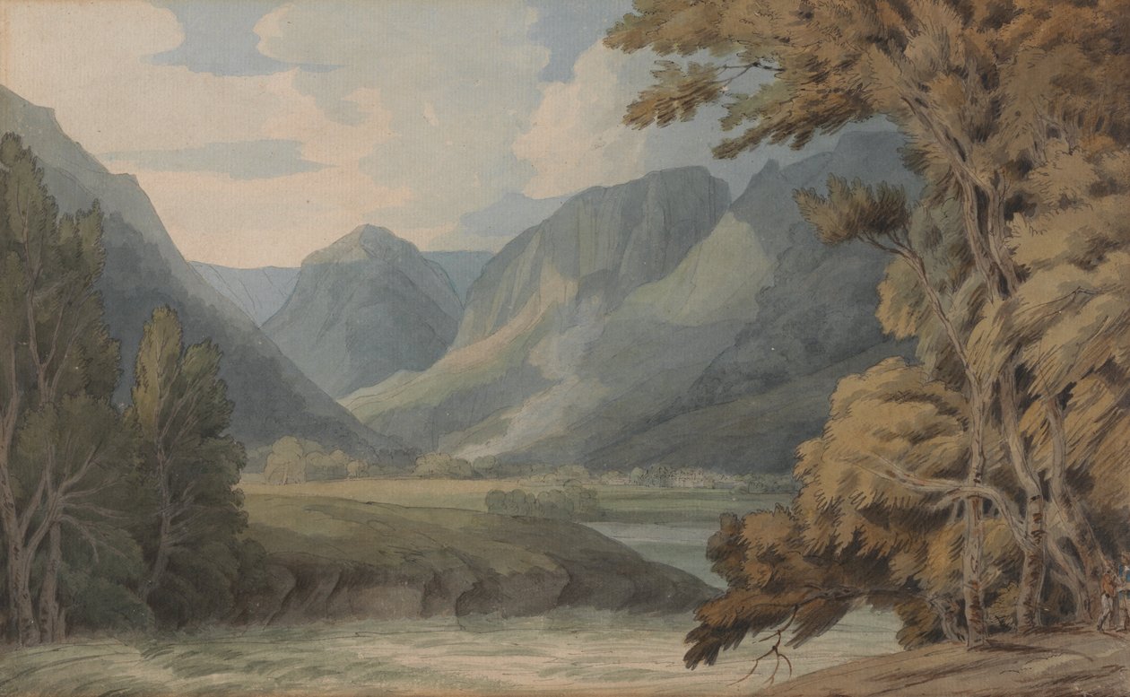 عرض في Borrowdale من Eagle Crag و Rosthwaite بواسطة فرانسيس تاون