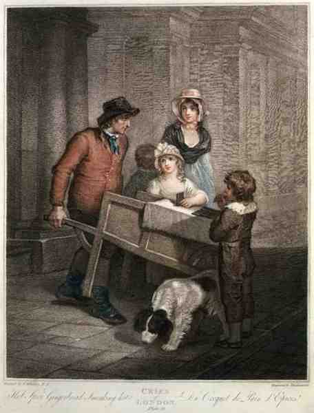 "Hot Spice Gingerbread Smoking Hot" ، اللوحة 12 من "The Cries of London" ، نقش بواسطة Giovanni Vendramini (1769-1839) ، حانة. بواسطة Colnaghi & Co. بواسطة فرانسيس (بعد) ويتلي