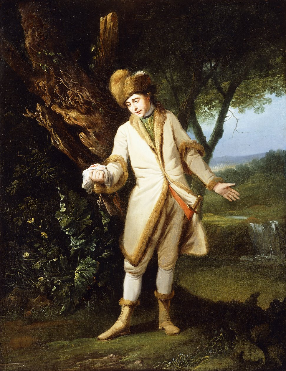صورة الممثل ، ويليام باول (1735-1769) ، كـ "Posthumous" في Cymbeline Act V ، Scene I بواسطة فرانسيس (أتر. إلى) ويتلي