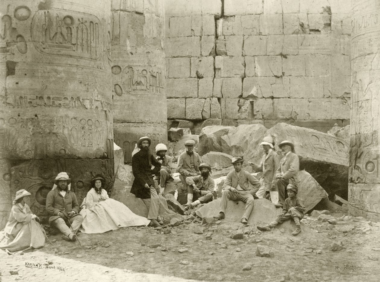 حفلة أمير ويلز في معبد الكرنك ، 1862 بواسطة فرانسيس بيدفورد