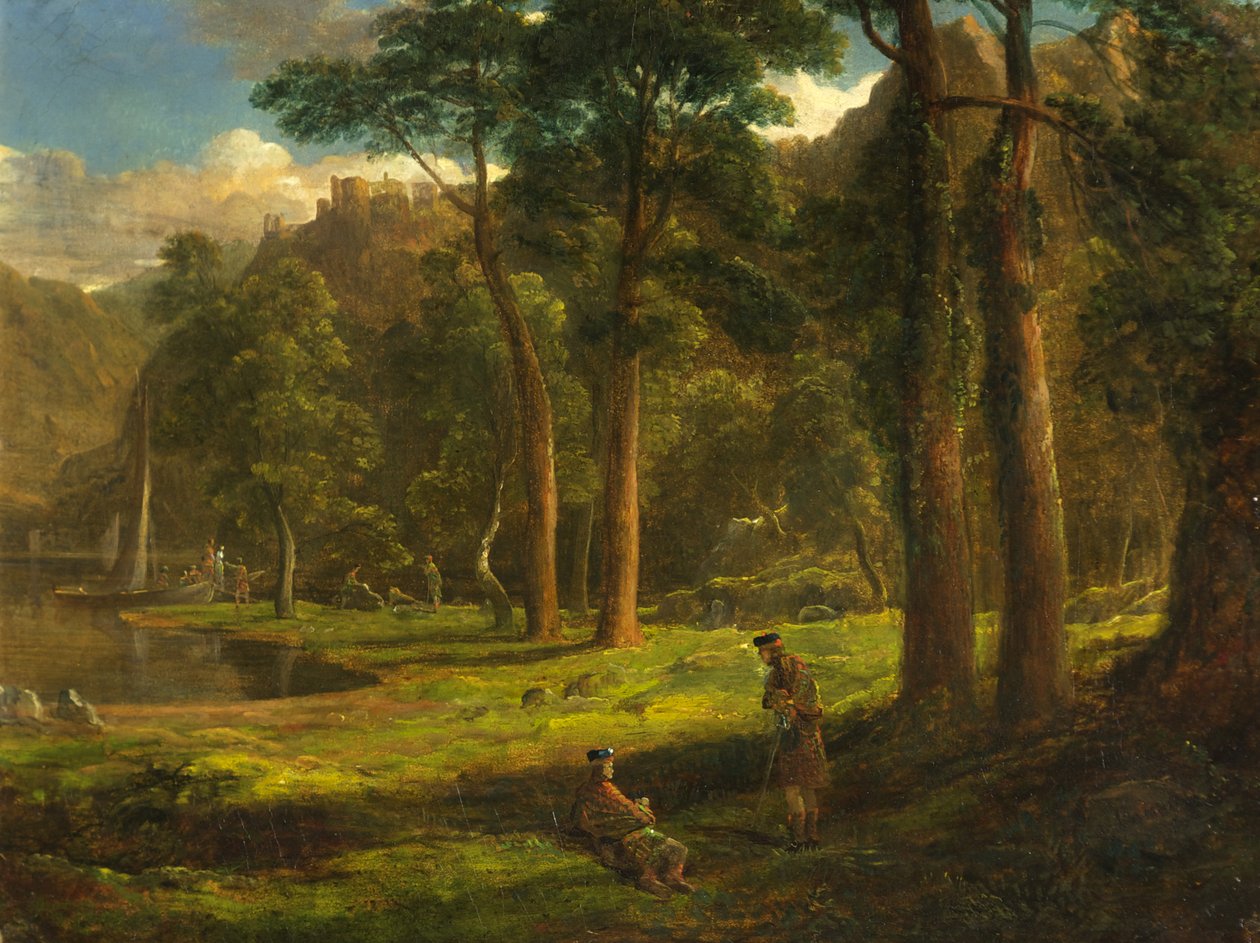 إعادة المحاربين في جبل غلين ، حوالي عام 1824 (زيت على لوح اللب) بواسطة فرانسيس دانبي