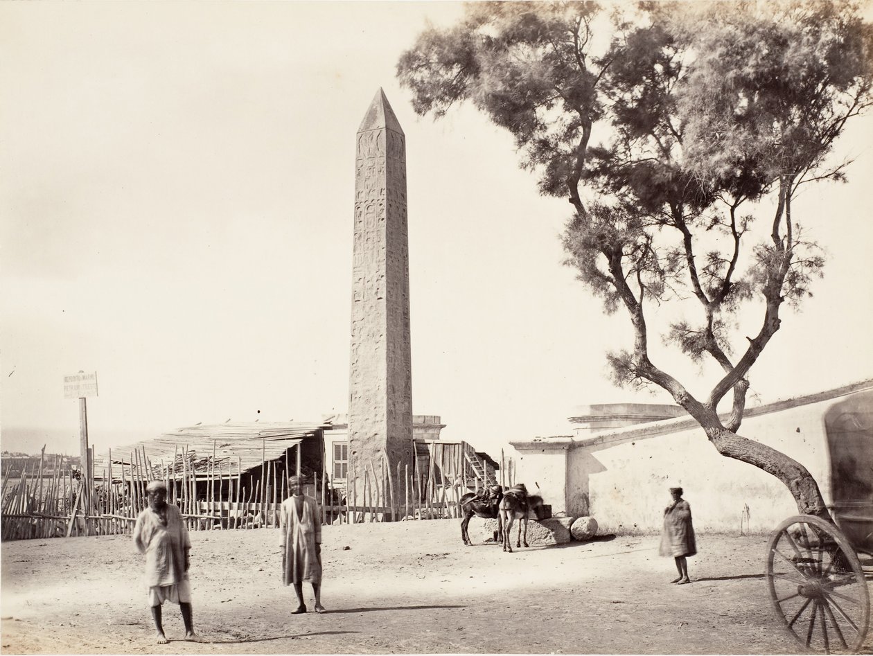المسلة المصرية ، إبرة كليوباترا ، في الإسكندرية ، مصر ، كاليفورنيا. 1870. بواسطة فرانسيس فريث