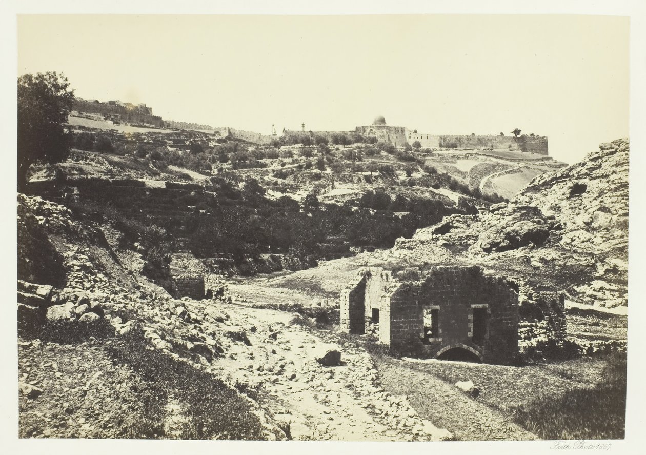 القدس من سور عين روجل ، 1857. بواسطة فرانسيس فريث
