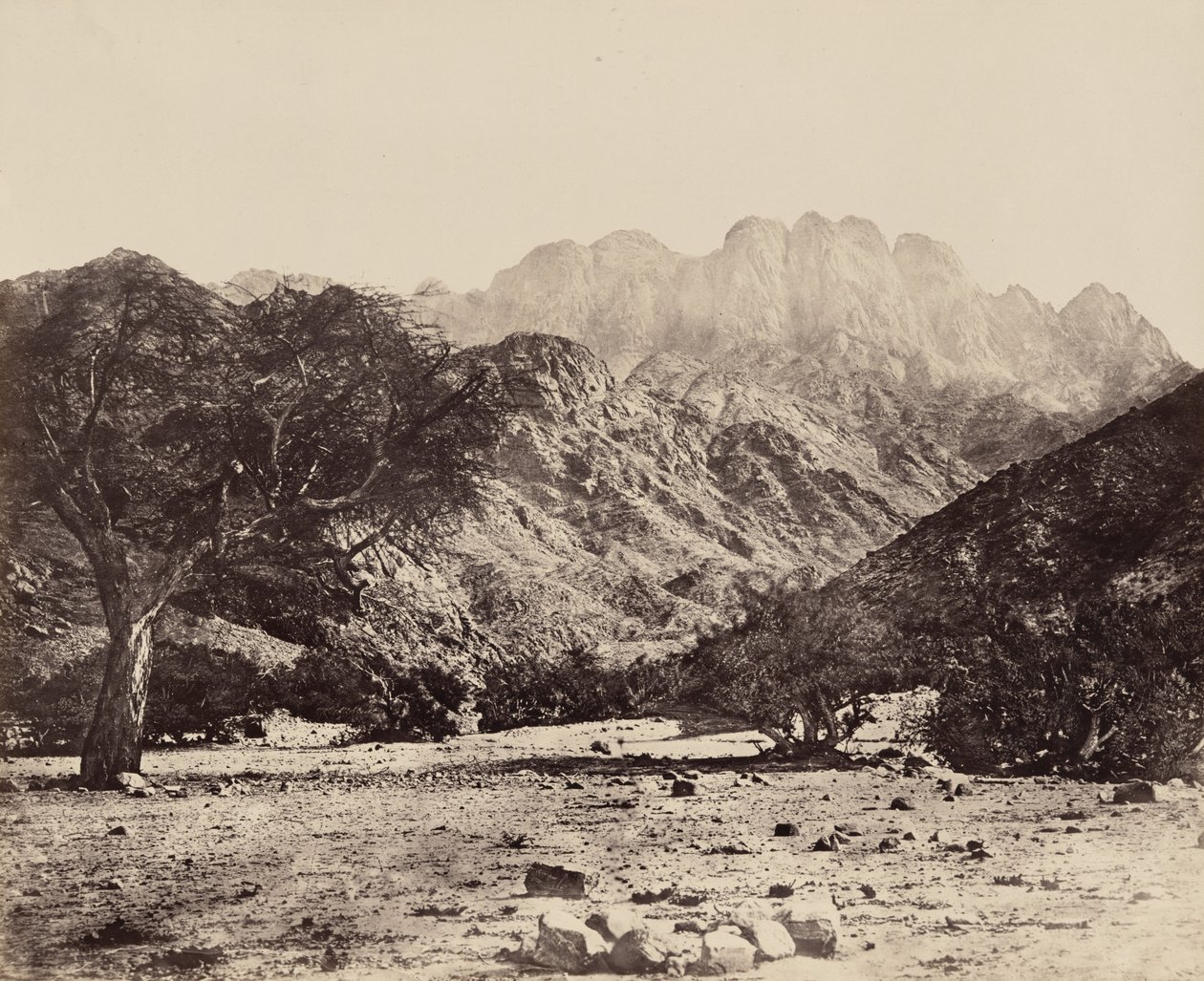 جبل سربال، من وادي فيران، مصر، 1858 (صورة فوتوغرافية) بواسطة فرانسيس فريث