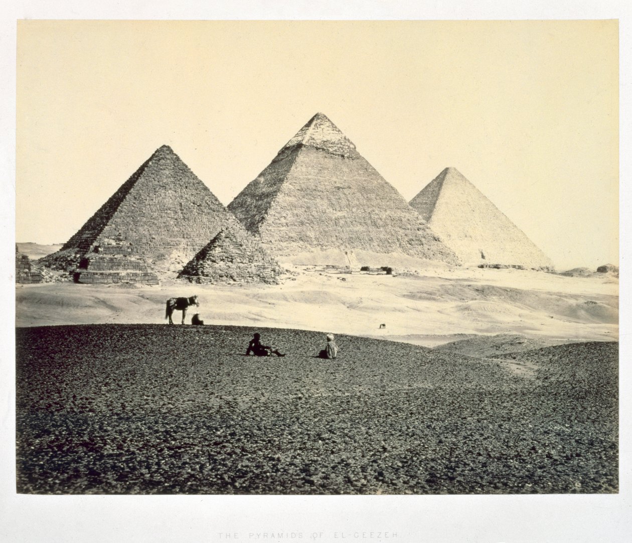 "أهرامات الجيزة من الجنوب الغربي" ، مصر ، 1858 بواسطة فرانسيس فريث