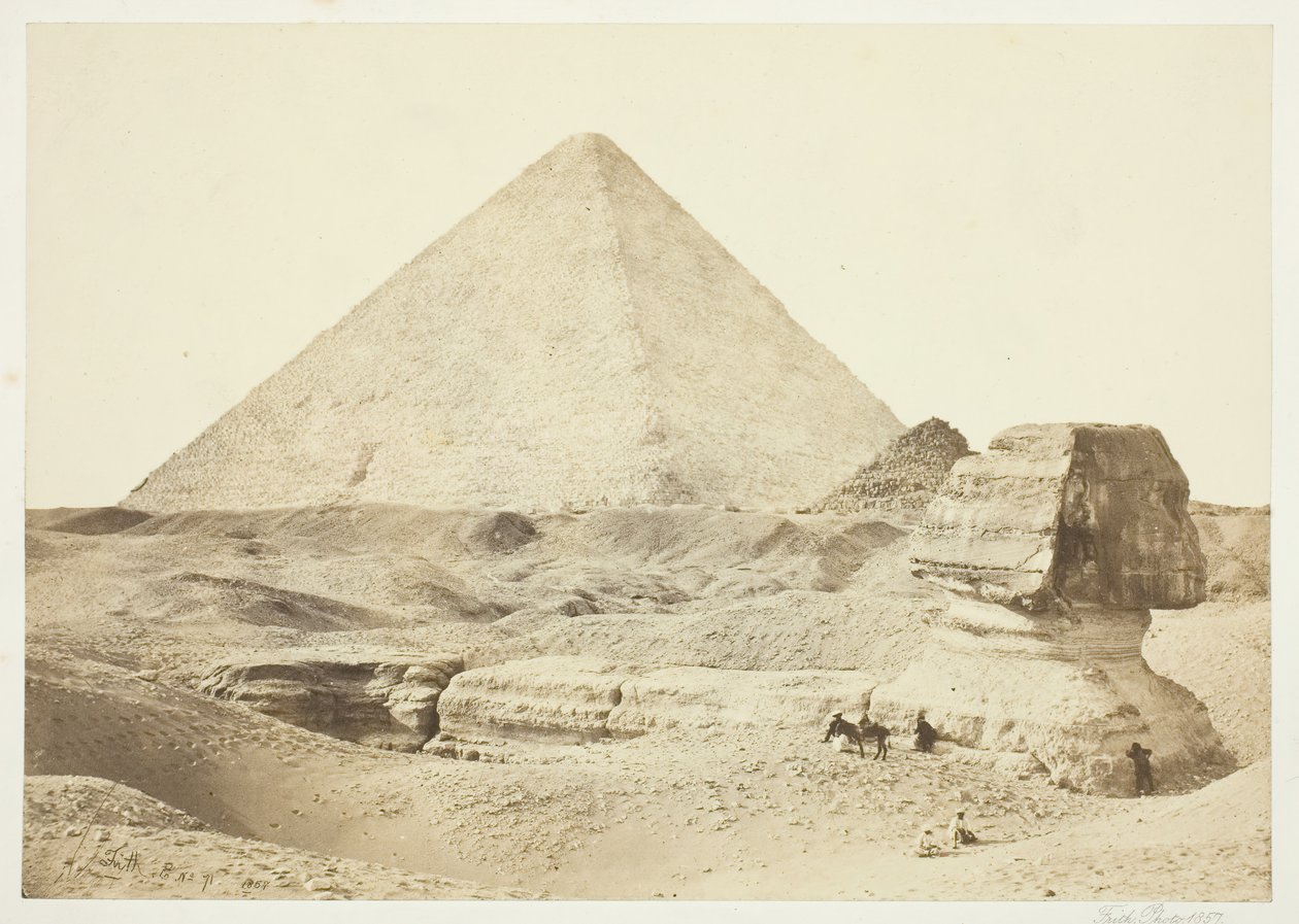 طبع Sphynx و Great Pyramid ، 1857 ، 1862. بواسطة فرانسيس فريث
