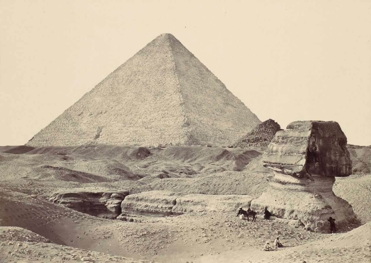 سفينكس والهرم الأكبر ، الجيزه ، 1857. بواسطة فرانسيس فريث