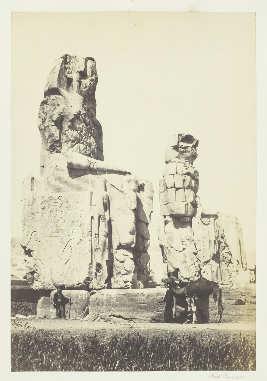 تماثيل ممنون ، سهل طيبة ، 1857. بواسطة فرانسيس فريث