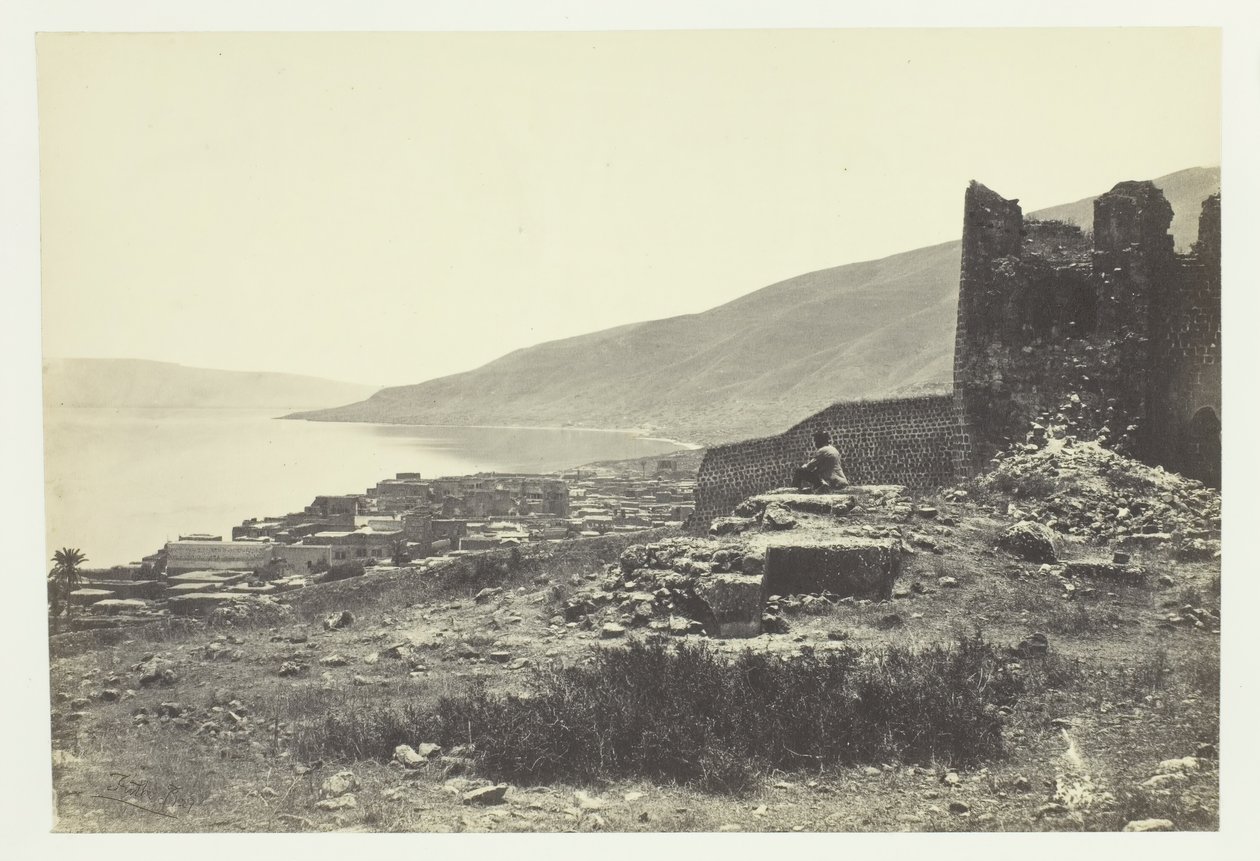 بلدة وبحيرة طبريا من الشمال 1857. بواسطة فرانسيس فريث