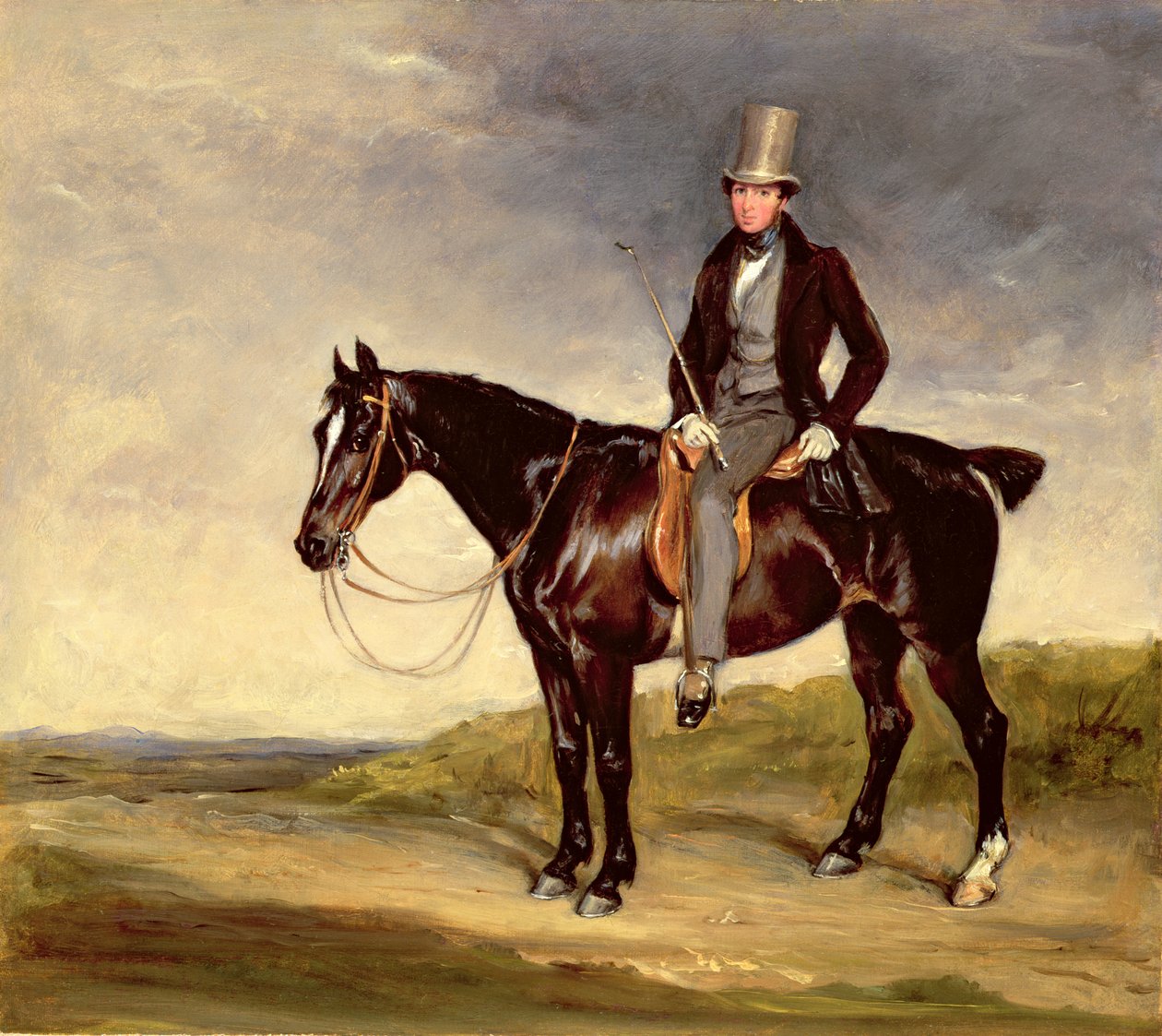 John Hay-Mackenzie on his Dark Bay Cob (oil on canvas) بواسطة فرانسيس جرانت