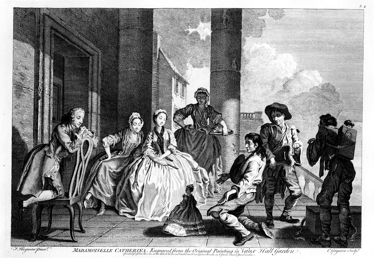 Madamoiselle Catherina ، نقشها تشارلز غرينيون (1743) بواسطة فرانسيس هايمان