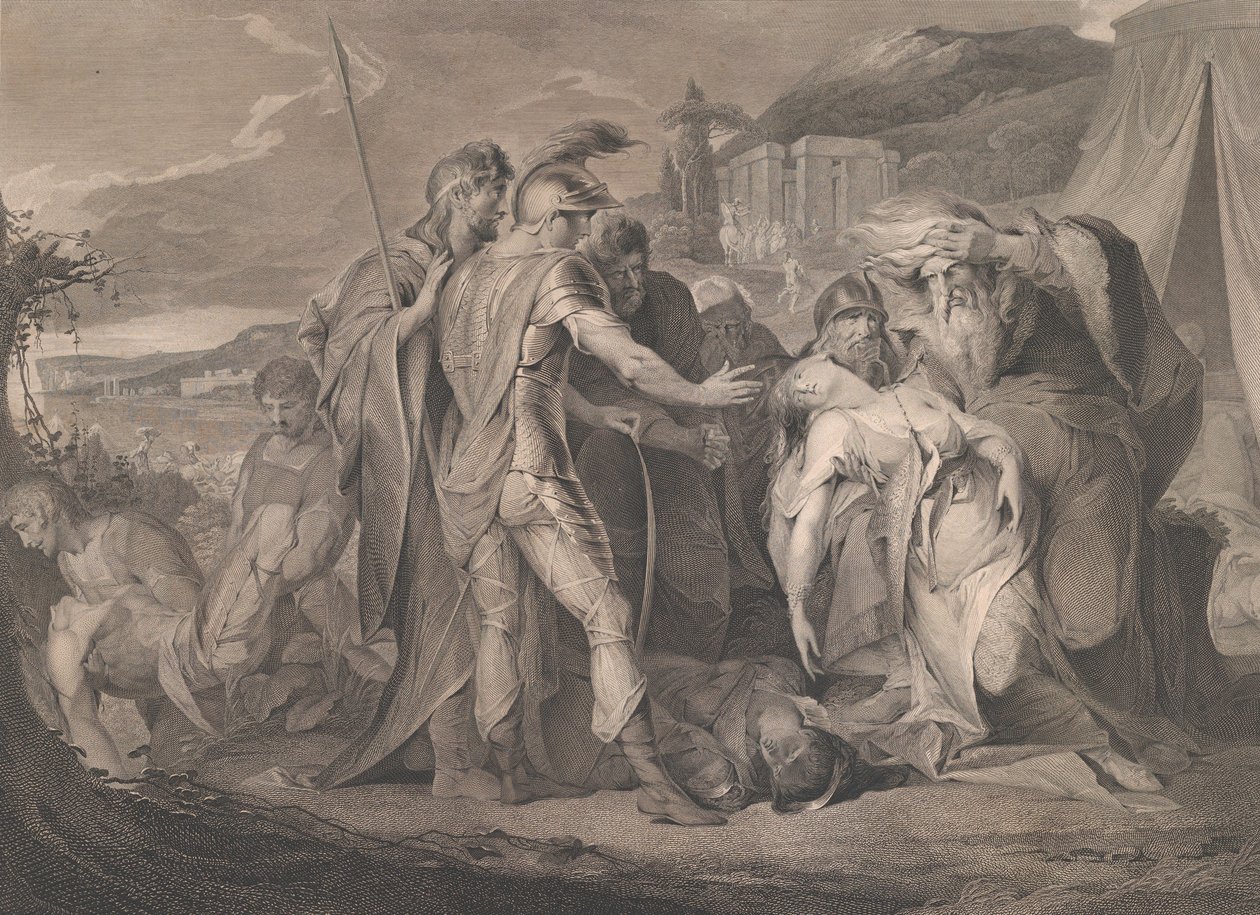 الملك لير يبكي على جسد كورديليا شكسبير ، الملك لير ، الفصل 5 ، المشهد ... ، 1 أغسطس 1792. بواسطة فرانسيس ليجيت