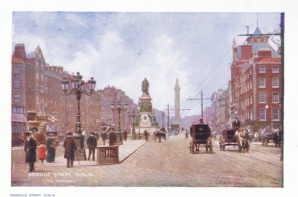 شارع ساكفيل ، دبلن ، من Peeps at Many Lands: Ireland تم نشره بواسطة Adams & Charles ، 1909 بواسطة فرانسيس س. ووكر