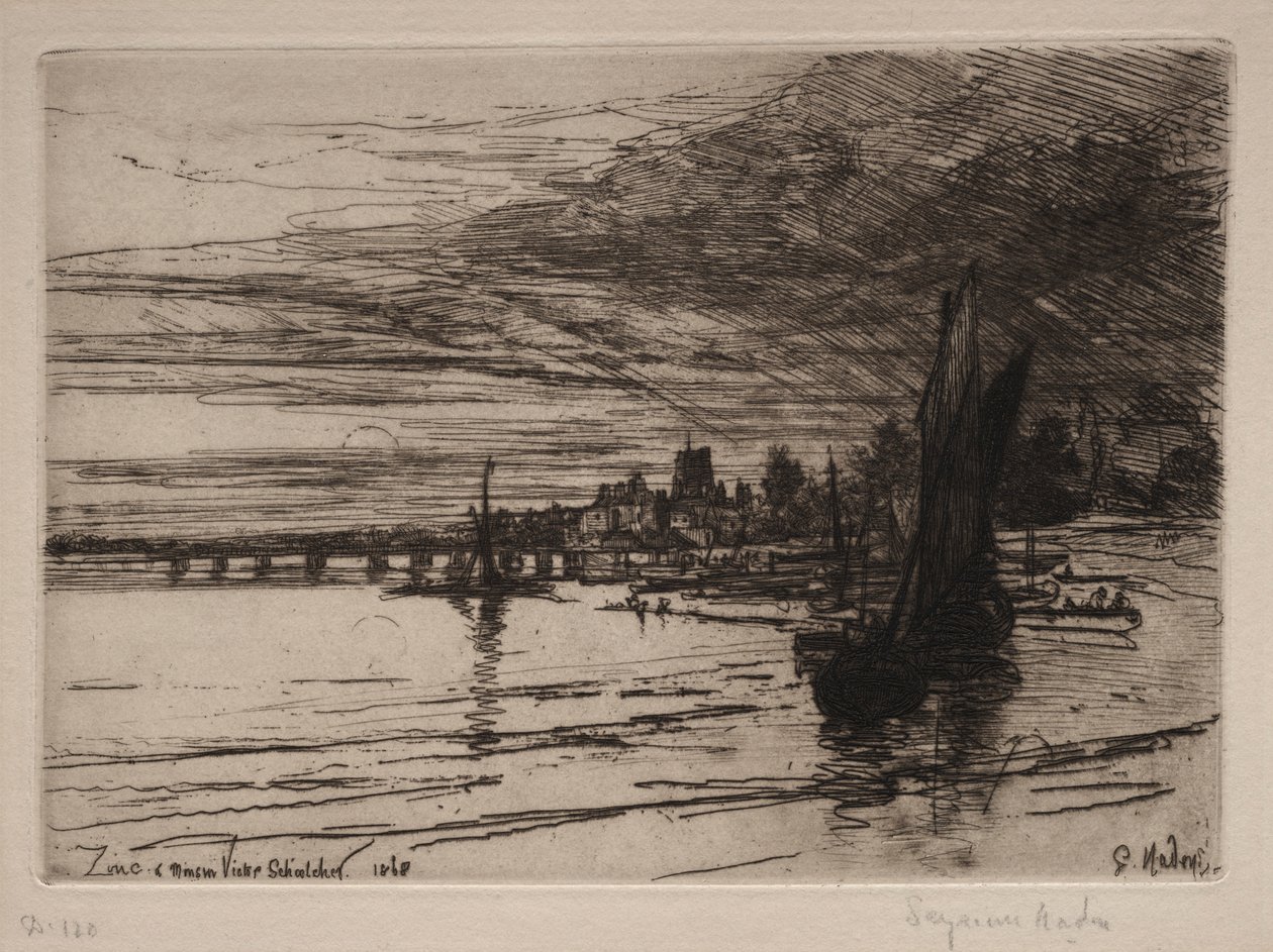 جسر باترسي ، 1868. بواسطة فرانسيس سيمور هادن