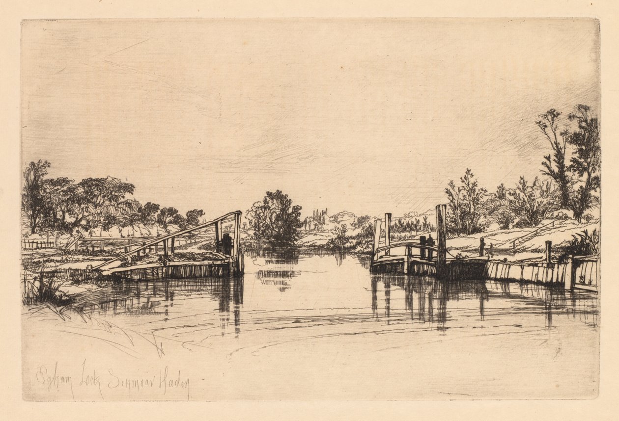 Egham Lock ، 1859. بواسطة فرانسيس سيمور هادن