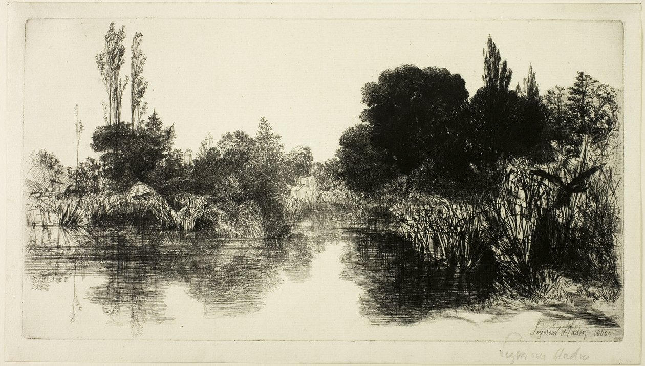 Shere Mill Pond رقم II (صحن كبير) بواسطة فرانسيس سيمور هادن