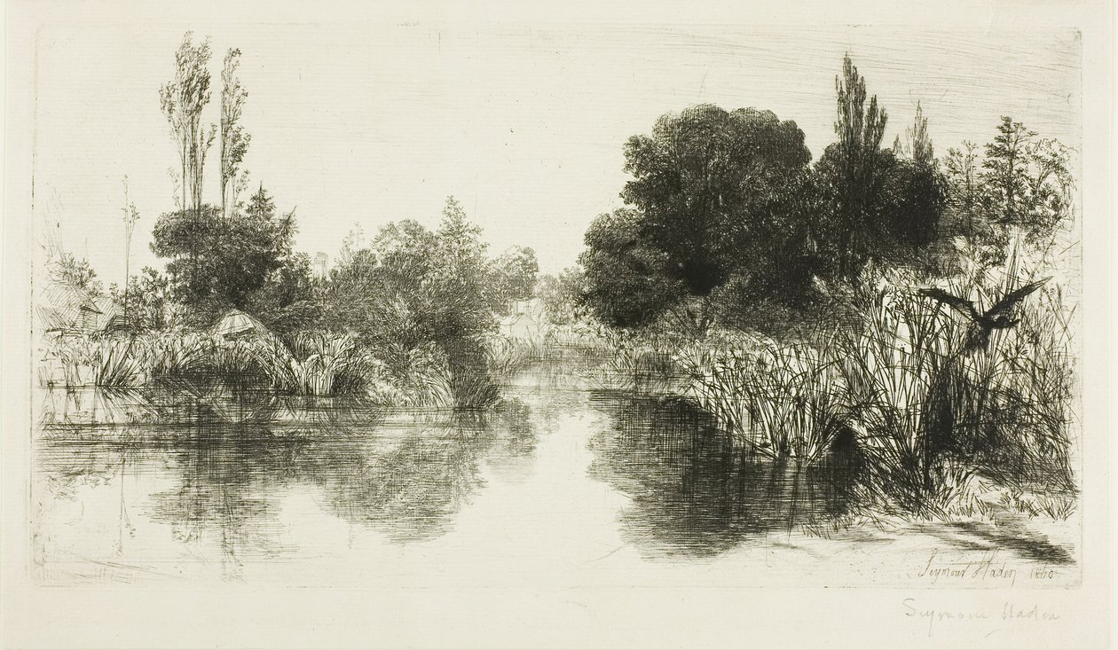 Shere Mill Pond رقم II (صحن كبير) بواسطة فرانسيس سيمور هادن