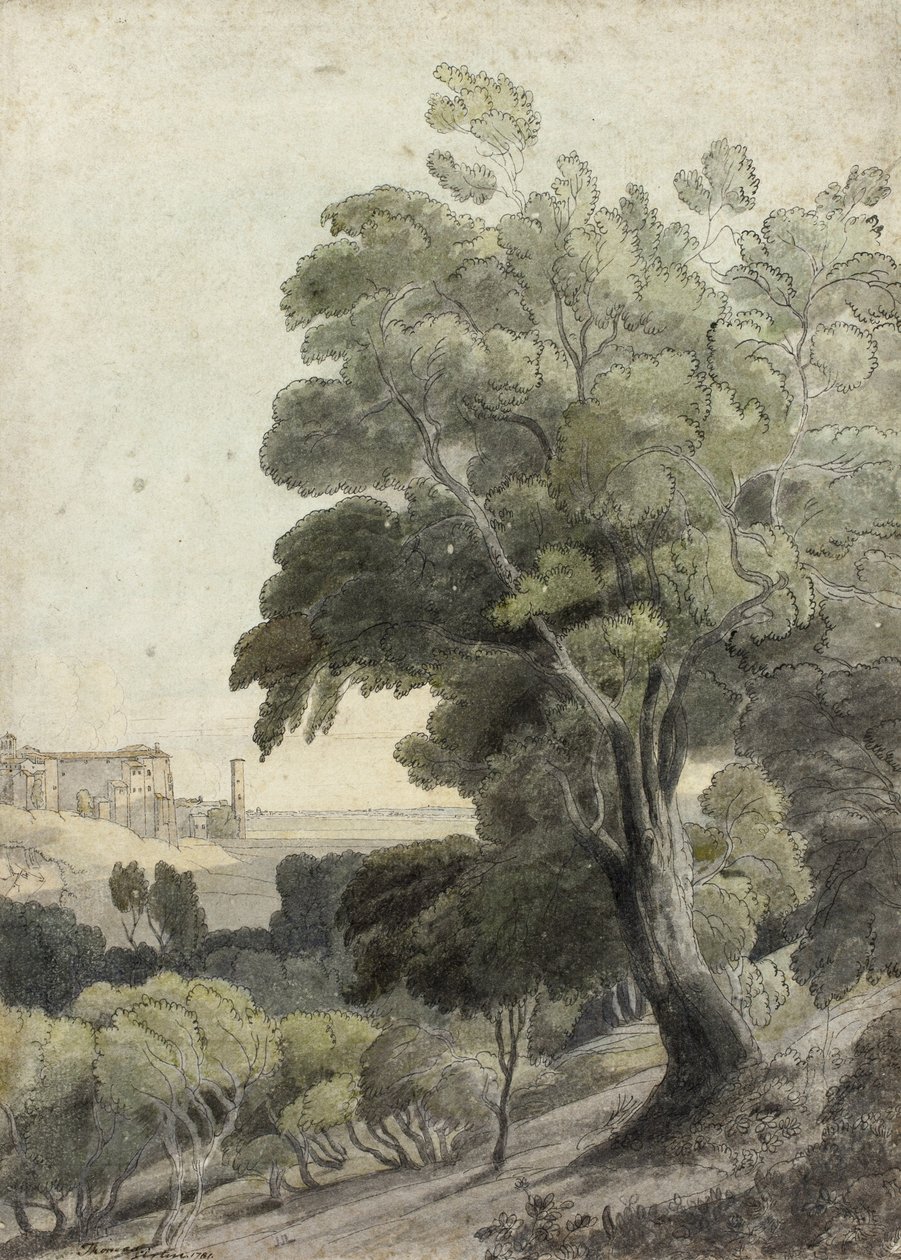 تيفولي ، عرض روما في المسافة ، ج .1781 بواسطة فرانسيس تاون