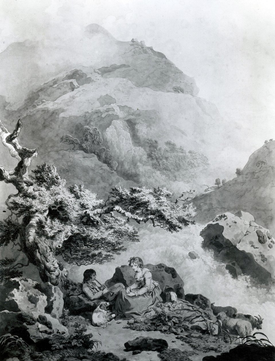 رسم توضيحي لجان جاك روسو &39;Nouvelle Héloise&39; 1786 (قلم وحبر مع مرحاض) بواسطة فرانسيس ويتلي