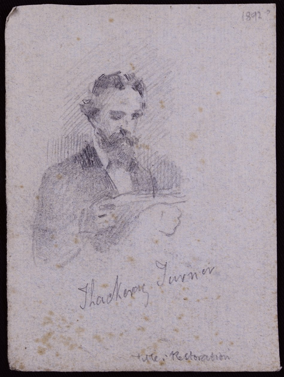صورة لـ H Thackeray Turner ، حوالي 1900 (قلم رصاص على ورق) بواسطة فرانسيس ويلفريد لوسون