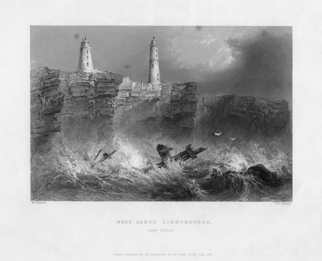 نيس منارة ، بالقرب من بريستول ، جوسيسترشاير ، 1841 بواسطة فرانسيس ويليام توبهام