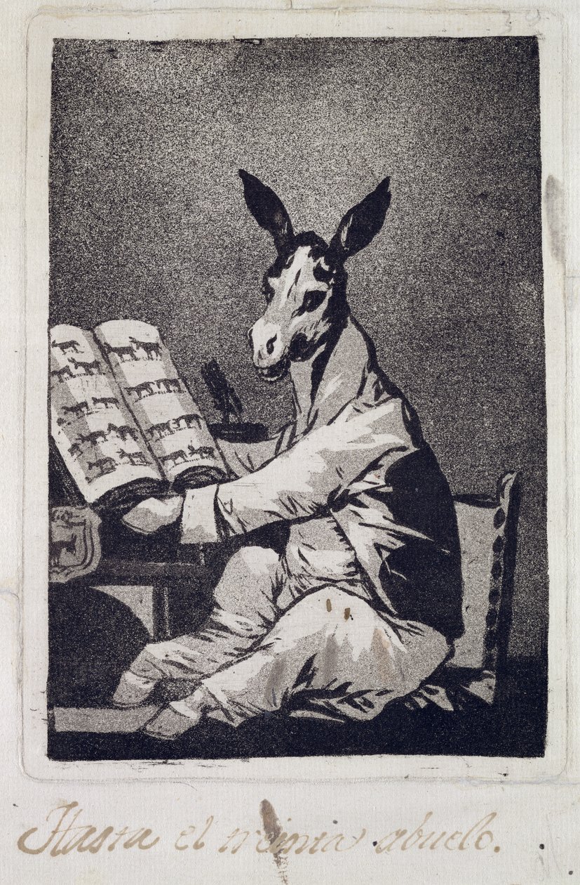 بقدر جده ، اللوحة 39 من "لوس كابريتشوس" ، 1799 (أكواتينت) بواسطة فرانسيسكو دي جويا